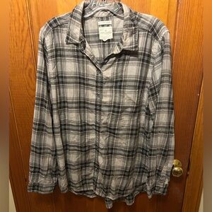 American Eagle Outfitters Flannel Plaid Boyfriend Shirt xl